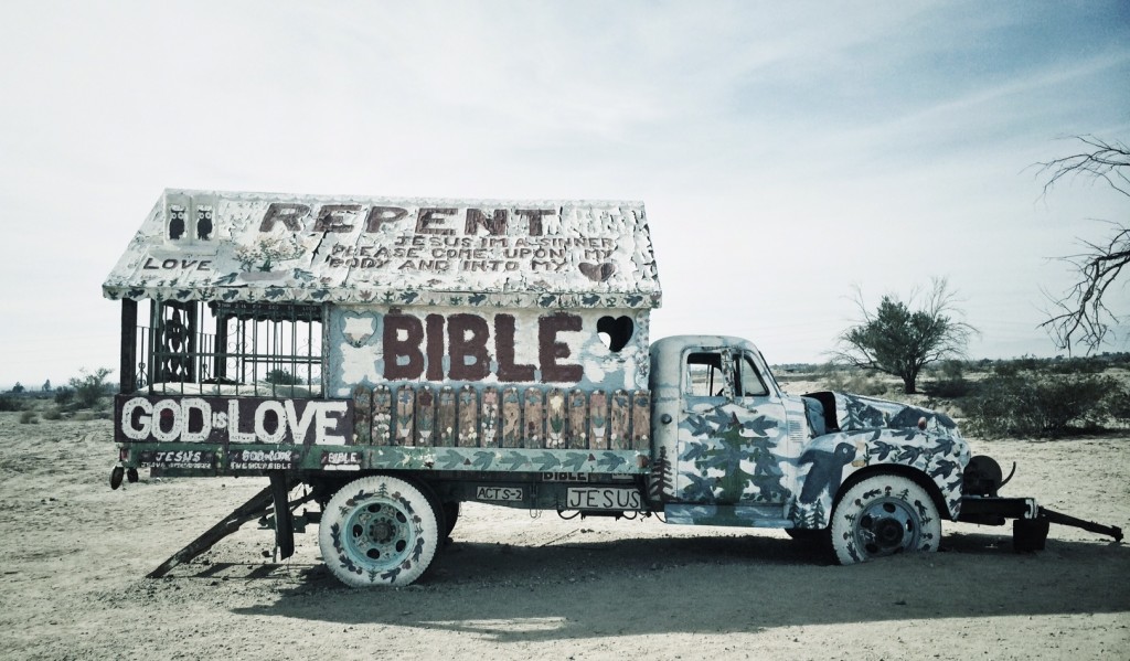 Truck folk art near Palm Springs California. Image by Andy Bondurant
