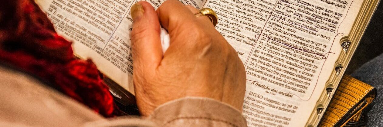 person holding Scripture